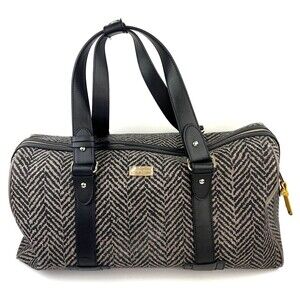 Spartina 449 Daufuskie Island Weekender Duffle Bag Linen Leather Herringbone